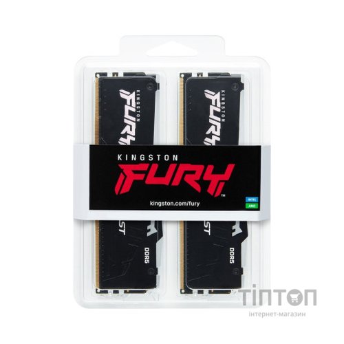 Модуль пам'яті для комп'ютера DDR5 32GB (2x16GB) 4800 MHz Beast Kingston Fury (ex.HyperX) (KF548C38BBAK2-32)