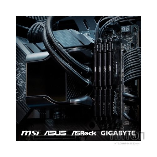 Модуль пам'яті для комп'ютера DDR5 32GB (2x16GB) 5200 MHz Beast AM5 Black Kingston Fury (ex.HyperX) (KF552C36BBEK2-32)