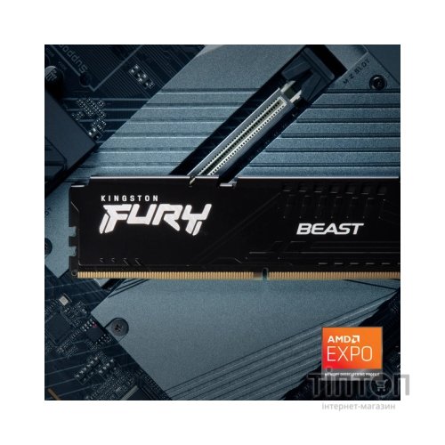 Модуль пам'яті для комп'ютера DDR5 32GB (2x16GB) 5200 MHz Beast AM5 Black Kingston Fury (ex.HyperX) (KF552C36BBEK2-32)