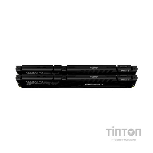 Модуль пам'яті для комп'ютера DDR5 32GB (2x16GB) 5200 MHz Beast Black Kingston Fury (ex.HyperX) (KF552C40BBK2-32)