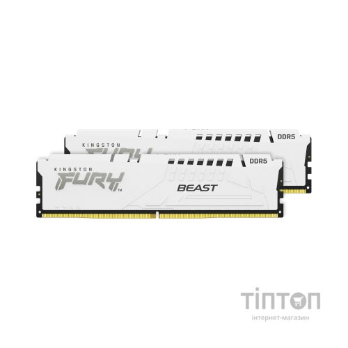 Модуль пам'яті для комп'ютера DDR5 32GB (2x16GB) 5200 MHz Beast EXPO White Kingston Fury (ex.HyperX) (KF552C36BWEK2-32)