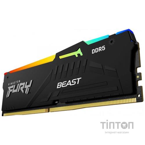 Модуль пам'яті для комп'ютера DDR5 32GB (2x16GB) 5200 MHz Beast RGB AM5 Black Kingston Fury (ex.HyperX) (KF552C36BBEAK2-32)