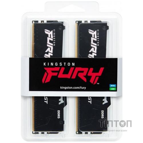 Модуль пам'яті для комп'ютера DDR5 32GB (2x16GB) 5200 MHz Beast RGB AM5 Black Kingston Fury (ex.HyperX) (KF552C36BBEAK2-32)
