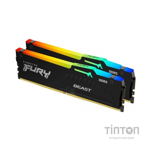 Модуль пам'яті для комп'ютера DDR5 32GB (2x16GB) 5200 MHz Beast RGB XMP Kingston Fury (ex.HyperX) (KF552C40BBAK2-32)