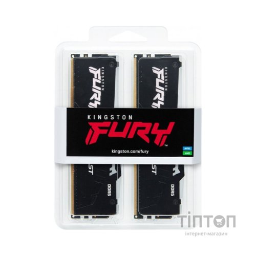 Модуль пам'яті для комп'ютера DDR5 32GB (2x16GB) 5200 MHz Beast RGB XMP Kingston Fury (ex.HyperX) (KF552C40BBAK2-32)