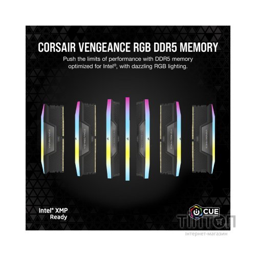 Модуль пам'яті для комп'ютера DDR5 32GB (2x16GB) 5200 MHz Vengeance RGB Corsair (CMH32GX5M2B5200C40)