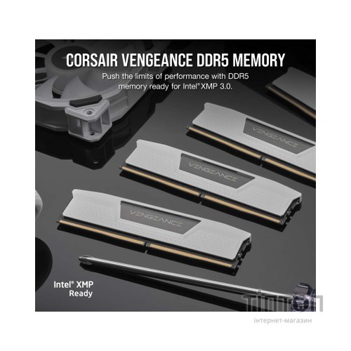 Модуль пам'яті для комп'ютера DDR5 32GB (2x16GB) 5200 MHzVengeance White Corsair (CMK32GX5M2B5200C40W)