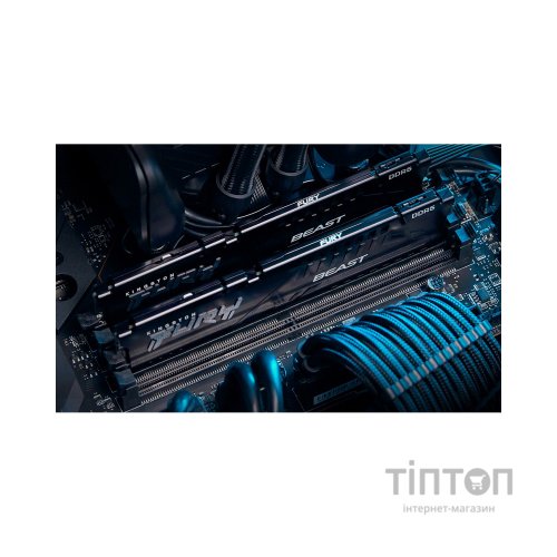 Модуль пам'яті для комп'ютера DDR5 32GB (2x16GB) 5600 MHz Beast Black Kingston Fury (ex.HyperX) (KF556C40BBK2-32)