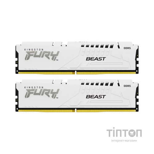 Модуль пам'яті для комп'ютера DDR5 32GB (2x16GB) 5600 MHz FURY Beast White Kingston Fury (ex.HyperX) (KF556C40BWK2-32)