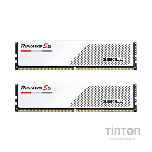 Модуль пам'яті для комп'ютера DDR5 32GB (2x16GB) 5600 MHz Ripjaws S5 Matte White G.Skill (F5-5600J3036D16GX2-RS5W)