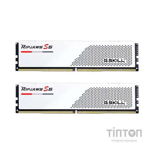 Модуль пам'яті для комп'ютера DDR5 32GB (2x16GB) 5600 MHz Ripjaws S5 White G.Skill (F5-5600J4040C16GX2-RS5W)