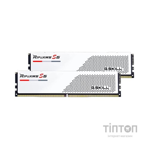 Модуль пам'яті для комп'ютера DDR5 32GB (2x16GB) 5600 MHz Ripjaws S5 White G.Skill (F5-5600J4040C16GX2-RS5W)