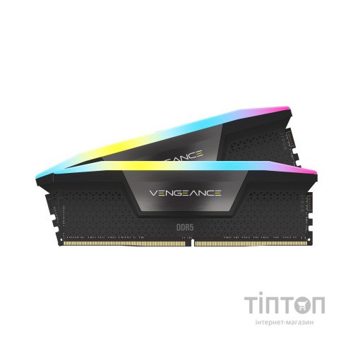 Модуль пам'яті для комп'ютера DDR5 32GB (2x16GB) 5600 MHz Vengeance RGB Black Corsair (CMH32GX5M2B5600Z40)