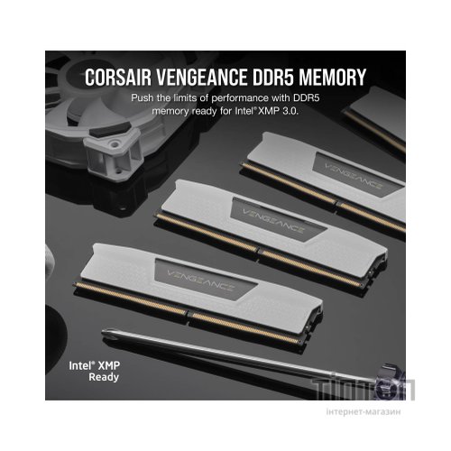 Модуль пам'яті для комп'ютера DDR5 32GB (2x16GB) 5600 MHz Vengeance White Corsair (CMK32GX5M2B5600C36W)