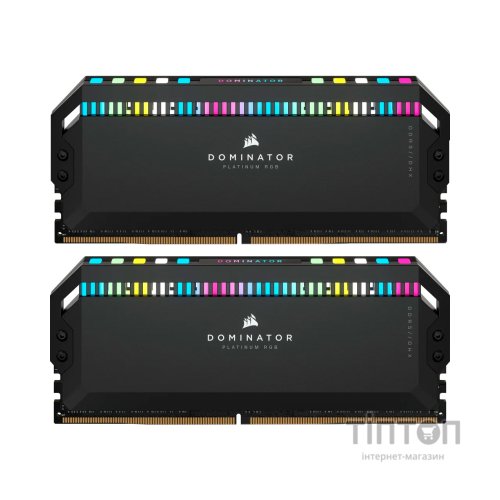 Модуль пам'яті для комп'ютера DDR5 32GB (2x16GB) 6000 MHz Dominator Platinum RGB Black Corsair (CMT32GX5M2B6000C30)