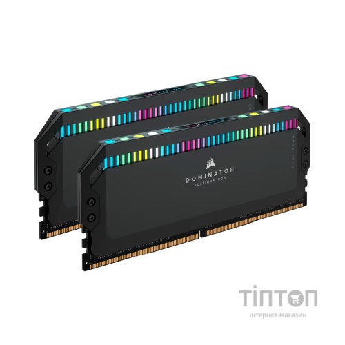 Модуль пам'яті для комп'ютера DDR5 32GB (2x16GB) 6000 MHz Dominator Platinum RGB Black Corsair (CMT32GX5M2B6000C30)