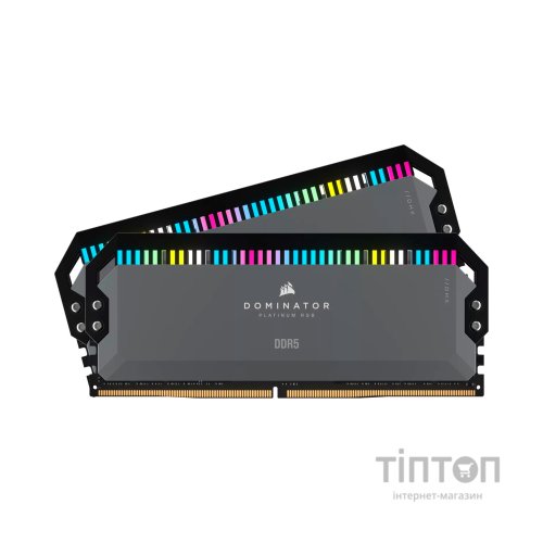 Модуль пам'яті для комп'ютера DDR5 32GB (2x16GB) 6000 MHz Dominator Platinum RGB Gray Corsair (CMT32GX5M2D6000Z36)