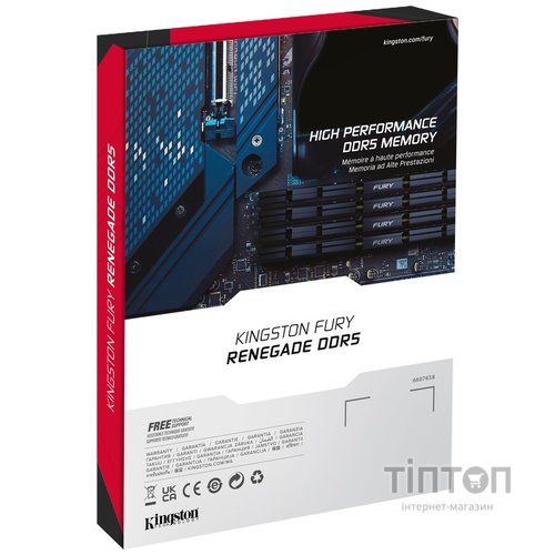 Модуль пам'яті для комп'ютера DDR5 32GB (2x16GB) 6000 MHz FURY Renegade Silver Kingston Fury (ex.HyperX) (KF560C32RSK2-32)