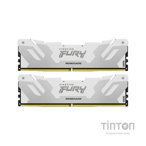 Модуль пам'яті для комп'ютера DDR5 32GB (2x16GB) 6000 MHz Renegade White Kingston Fury (ex.HyperX) (KF560C32RWK2-32)