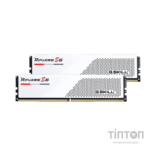 Модуль пам'яті для комп'ютера DDR5 32GB (2x16GB) 6000 MHz Ripjaws S5 White G.Skill (F5-6000J3238F16GX2-RS5W)
