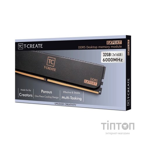 Модуль пам'яті для комп'ютера DDR5 32GB (2x16GB) 6000 MHz T-Create Expert Black Team (CTCED532G6000HC38ADC01)