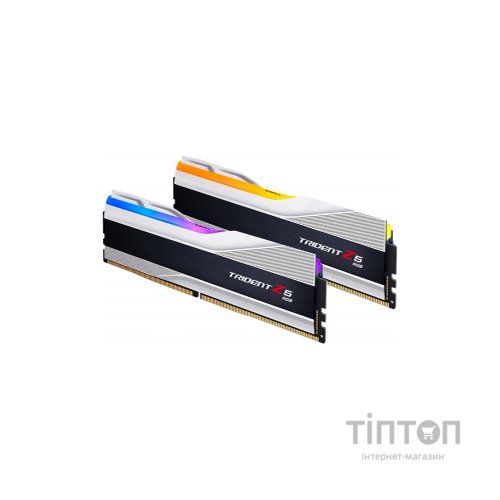 Модуль пам'яті для комп'ютера DDR5 32GB (2x16GB) 6000 MHz Trident Z5 RGB Silver G.Skill (F5-6000J4040F16GX2-TZ5RS)