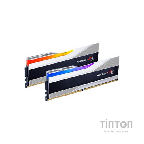 Модуль пам'яті для комп'ютера DDR5 32GB (2x16GB) 6000 MHz Trident Z5 RGB Silver G.Skill (F5-6000J4040F16GX2-TZ5RS)