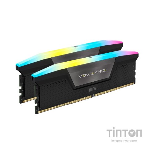 Модуль пам'яті для комп'ютера DDR5 32GB (2x16GB) 6000 MHz Vengeance RGB Black Corsair (CMH32GX5M2D6000C36)