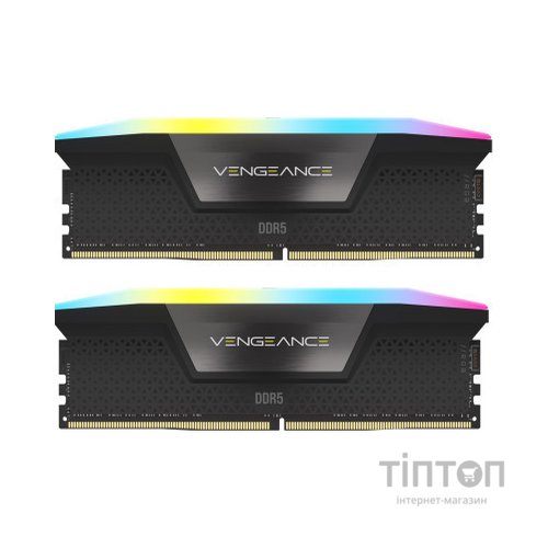 Модуль пам'яті для комп'ютера DDR5 32GB (2x16GB) 6000 MHz Vengeance RGB Black Corsair (CMH32GX5M2E6000C36)