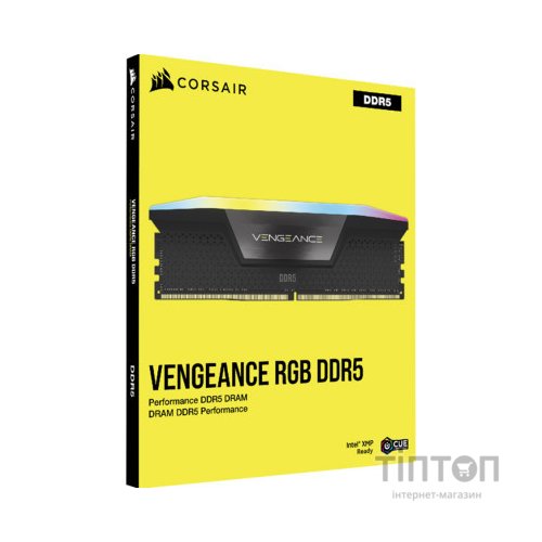 Модуль пам'яті для комп'ютера DDR5 32GB (2x16GB) 6000 MHz Vengeance RGB Black Corsair (CMH32GX5M2E6000C36)