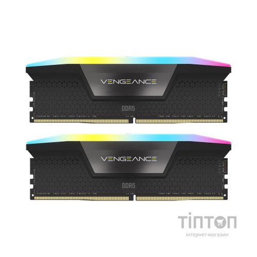 Модуль пам'яті для комп'ютера DDR5 32GB (2x16GB) 6000 MHz Vengeance RGB Black Corsair (CMH32GX5M2E6000Z36)