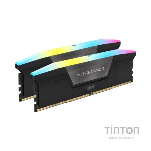 Модуль пам'яті для комп'ютера DDR5 32GB (2x16GB) 6000 MHz Vengeance RGB Black Corsair (CMH32GX5M2E6000Z36)