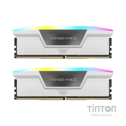 Модуль пам'яті для комп'ютера DDR5 32GB (2x16GB) 6000 MHz Vengeance RGB White Corsair (CMH32GX5M2B6000C40W)