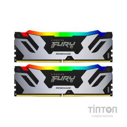 Модуль пам'яті для комп'ютера DDR5 32GB (2x16GB) 6400 MHz Renegade Silver RGB Kingston Fury (ex.HyperX) (KF564C32RSAK2-32)