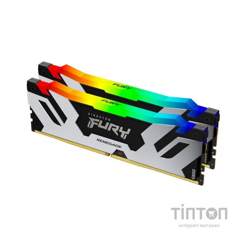 Модуль пам'яті для комп'ютера DDR5 32GB (2x16GB) 6400 MHz Renegade Silver RGB Kingston Fury (ex.HyperX) (KF564C32RSAK2-32)