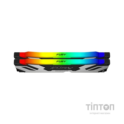 Модуль пам'яті для комп'ютера DDR5 32GB (2x16GB) 6400 MHz Renegade Silver RGB Kingston Fury (ex.HyperX) (KF564C32RSAK2-32)