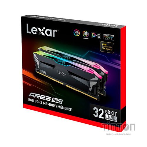 Модуль пам'яті для комп'ютера DDR5 32GB (2x16GB) 6800 MHz Ares RGB Black Lexar (LD5U16G68C34LA-RGD)