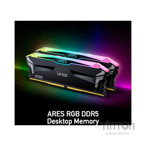 Модуль пам'яті для комп'ютера DDR5 32GB (2x16GB) 7200 MHz Ares RGB Black Lexar (LD5U16G72C34LA-RGD)