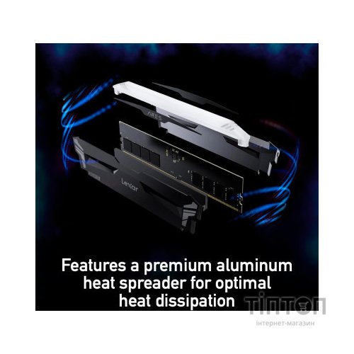 Модуль пам'яті для комп'ютера DDR5 32GB (2x16GB) 7200 MHz Ares RGB Black Lexar (LD5U16G72C34LA-RGD)