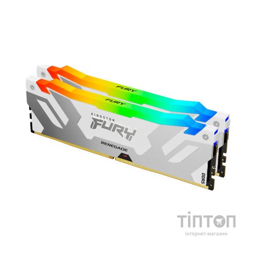 Модуль пам'яті для комп'ютера DDR5 32GB (2x16GB) 7600 MHz Renegade RGB White XMP Kingston Fury (ex.HyperX) (KF576C38RWAK2-32)