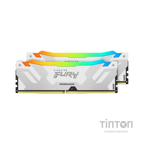 Модуль пам'яті для комп'ютера DDR5 32GB (2x16GB) 7600 MHz Renegade RGB White XMP Kingston Fury (ex.HyperX) (KF576C38RWAK2-32)