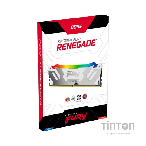 Модуль пам'яті для комп'ютера DDR5 32GB (2x16GB) 7600 MHz Renegade RGB White XMP Kingston Fury (ex.HyperX) (KF576C38RWAK2-32)