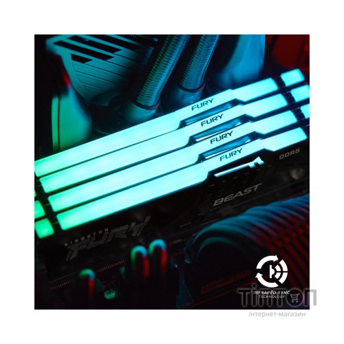 Модуль пам'яті для комп'ютера DDR5 32GB 5200 MHz Beast RGB EXPO Kingston Fury (ex.HyperX) (KF552C36BBEA-32)