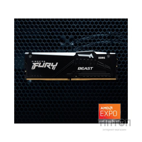 Модуль пам'яті для комп'ютера DDR5 32GB 5200 MHz Beast RGB EXPO Kingston Fury (ex.HyperX) (KF552C36BBEA-32)