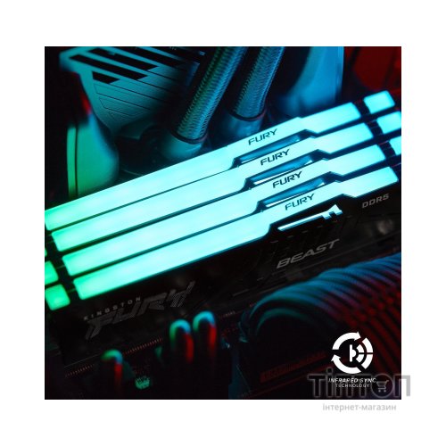Модуль пам'яті для комп'ютера DDR5 32GB 5600 MHz Beast RGB Kingston Fury (ex.HyperX) (KF556C36BBEA-32)