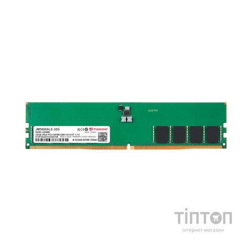 Модуль пам'яті для комп'ютера DDR5 32GB 5600 MHz JetRam Transcend (JM5600ALE-32G)