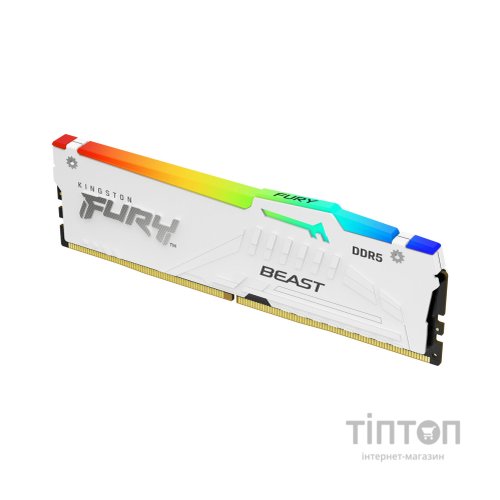 Модуль пам'яті для комп'ютера DDR5 32GB 6000 MHz Beast AM5 RGB White Kingston Fury (ex.HyperX) (KF560C36BWEA-32)