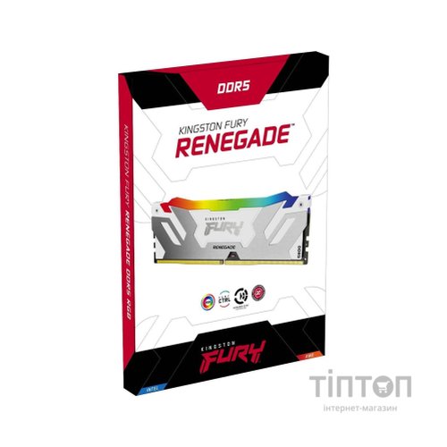 Модуль пам'яті для комп'ютера DDR5 32GB 6000 MHz Renegade RGB White Kingston Fury (ex.HyperX) (KF560C32RWA-32)