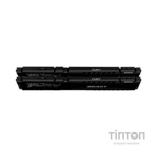 Модуль пам'яті для комп'ютера DDR5 64GB (2x32GB) 4800 MHz FURY Beast Black Kingston Fury (ex.HyperX) (KF548C38BBK2-64)