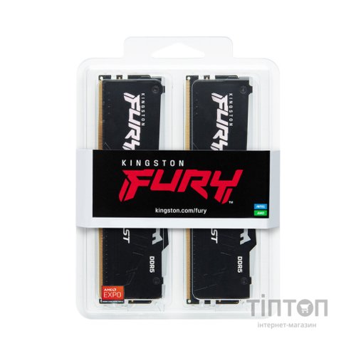 Модуль пам'яті для комп'ютера DDR5 64GB (2x32GB) 5200 MHz Beast RGB EXPO Kingston Fury (ex.HyperX) (KF552C36BBEAK2-64)
